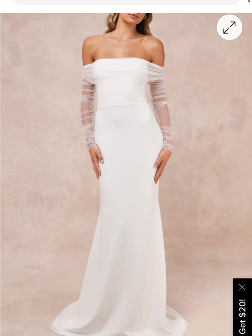 Lulus Wedding Dress Off-the-Shoulder Maxi Dress NWT